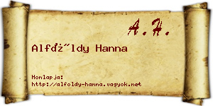 Alföldy Hanna névjegykártya